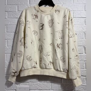 Lazy Sunday Western / Cowboy Cream Fleece Sweatshirt